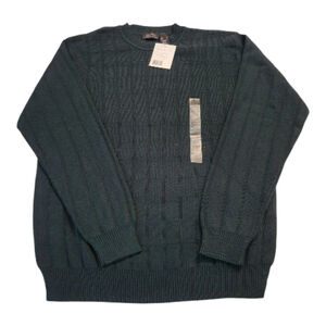Men's Axcess Dark Green Crewneck Sweater L NWT